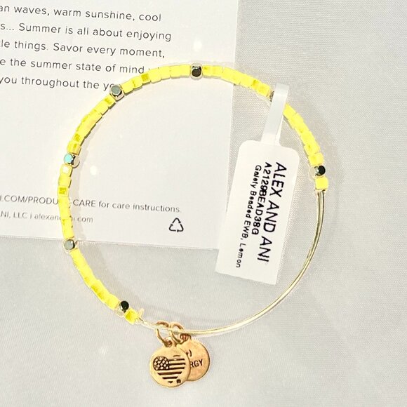 ALEX AND ANI GAIETY BEADED GOLD BRACELET, LEMON - Picture 1 of 6